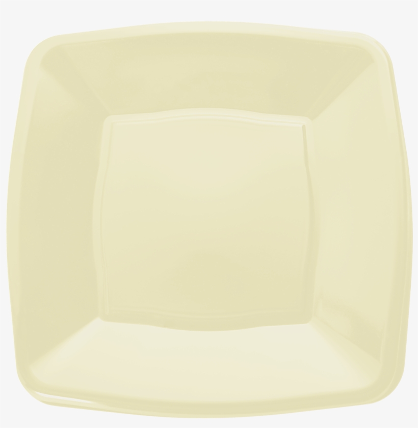 Cream Square Disposable Plastic Party Side Plates 7"/18cm - Plate, transparent png