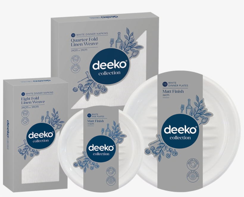 The Deeko Range Of Serviettes, Plates, Cups, Cutlery, transparent png