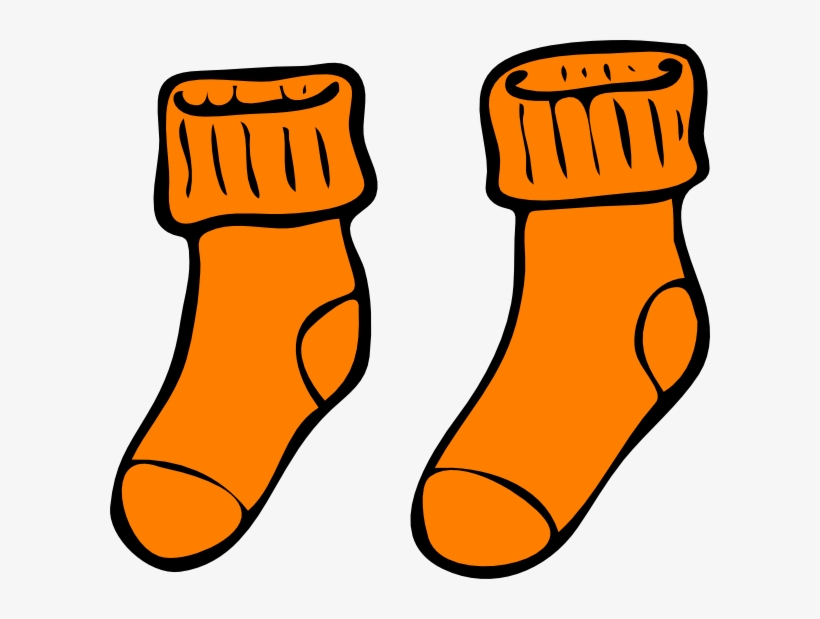 Orange Clipart Socks - Socks Clip Art, transparent png
