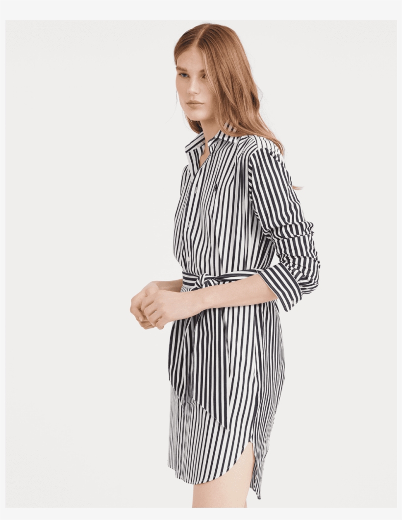 Ralph Lauren Girls Navy Striped Shirt Dress - Ralph Lauren Corporation, transparent png