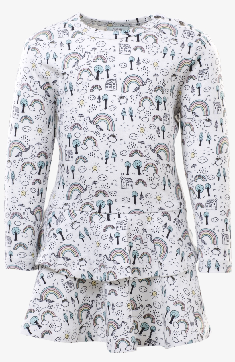 Ls Frill Kids Rainbow Dress - Blouse, transparent png