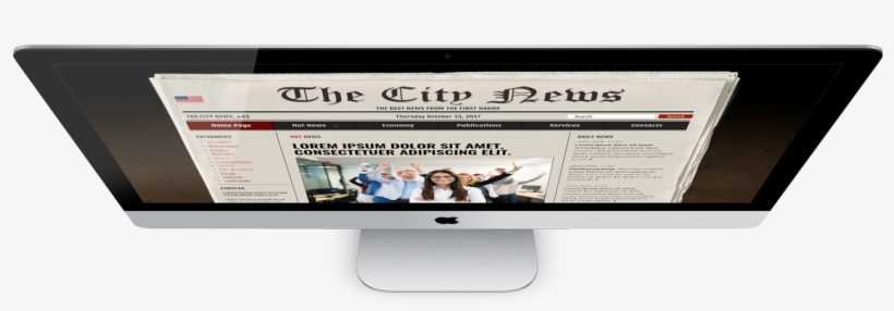 Newspaper Free Photoshop Template - Computer Monitor, transparent png
