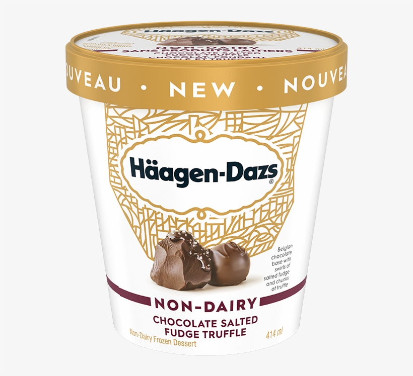 Non-dairy Chocolate Salted Fudge Truffle - Haagen Dazs Vanilla Ice Cream, transparent png