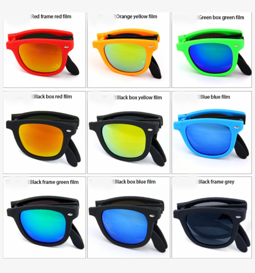 Fashion Uv400 Fold Sunglasses With Box Outdoor Cycling - Plastic, transparent png