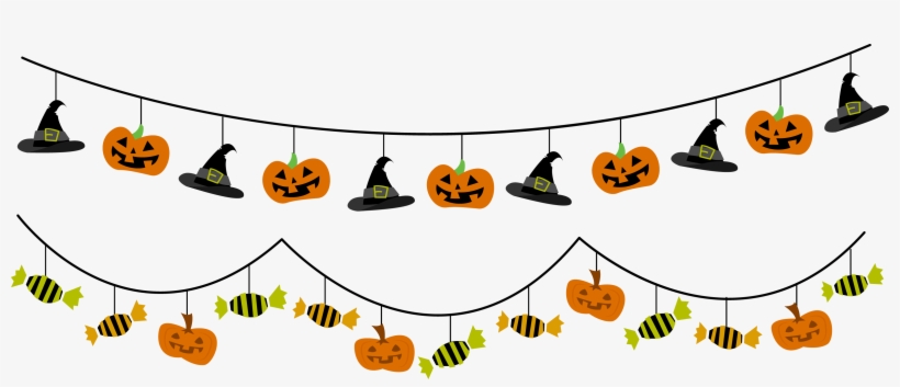 Halloween Garlands - Halloween Line Of Pumpkins, transparent png