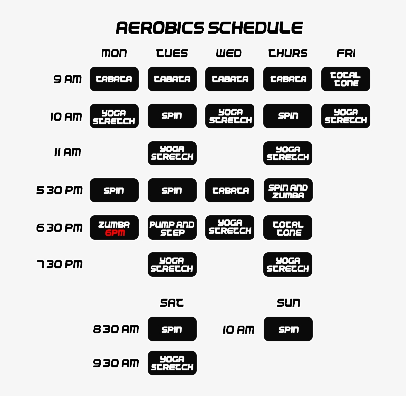 Pro-fit Aerobics Schedule Web - Parallel, transparent png