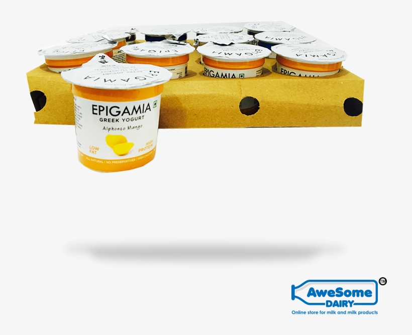 Awesome Dairy Epigamia Greek Yogurt Alphonso Mango - Box, transparent png