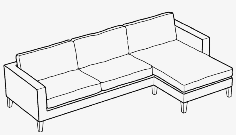 Shoreditch Sofa & Chaise, Right - Studio Couch, transparent png