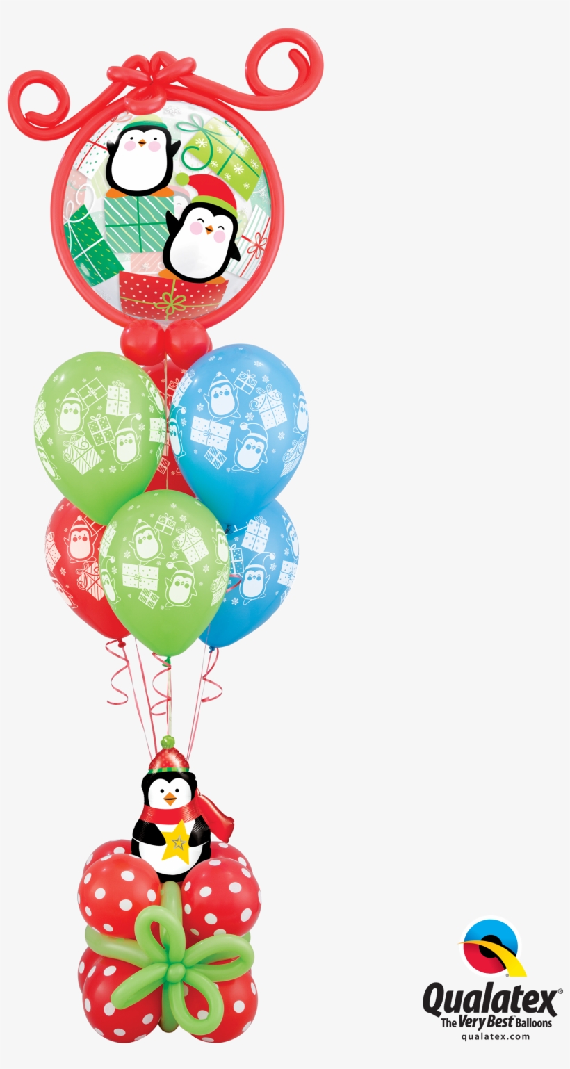 Penguin Christmas Balloon Bouquet - Qualatex, transparent png