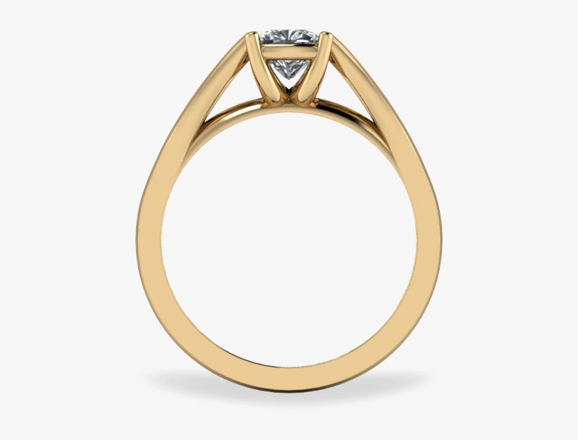 18kt Yellow Gold Catherdal Solitaire - Engagement Ring, transparent png