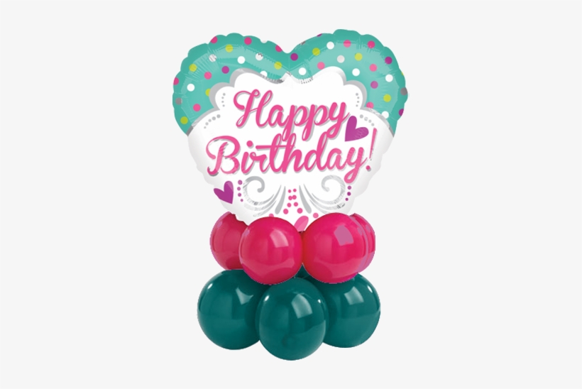 Polkadots Hearty Bday Heart Shaped Balloon - 18" Princess Birthday Foil Balloon, transparent png