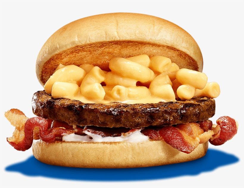 Cheesy Pasta & Bacon Burger - Hamburger, transparent png