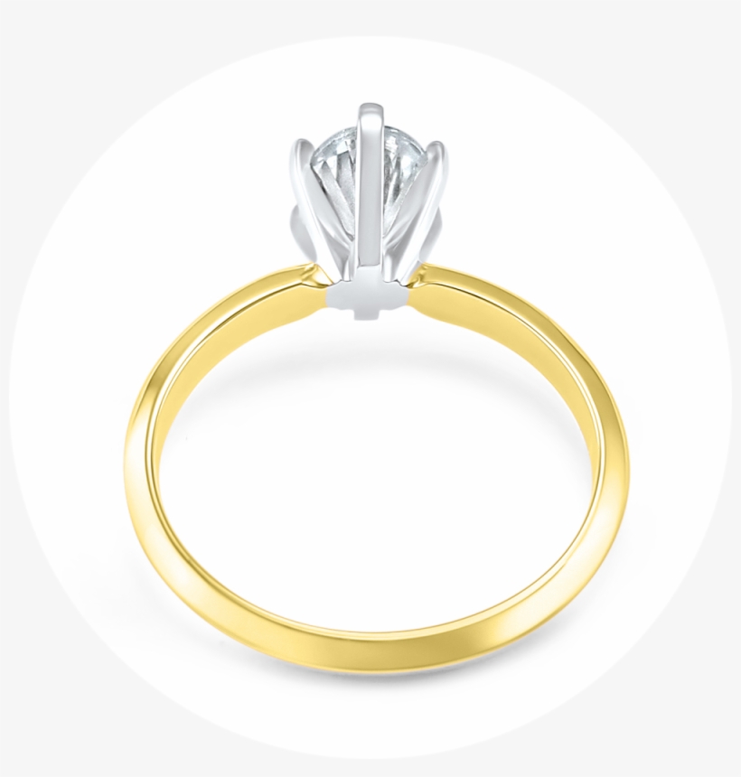 Yellow Gold 6 Prong Moissanite Engagement Ring Oval, transparent png