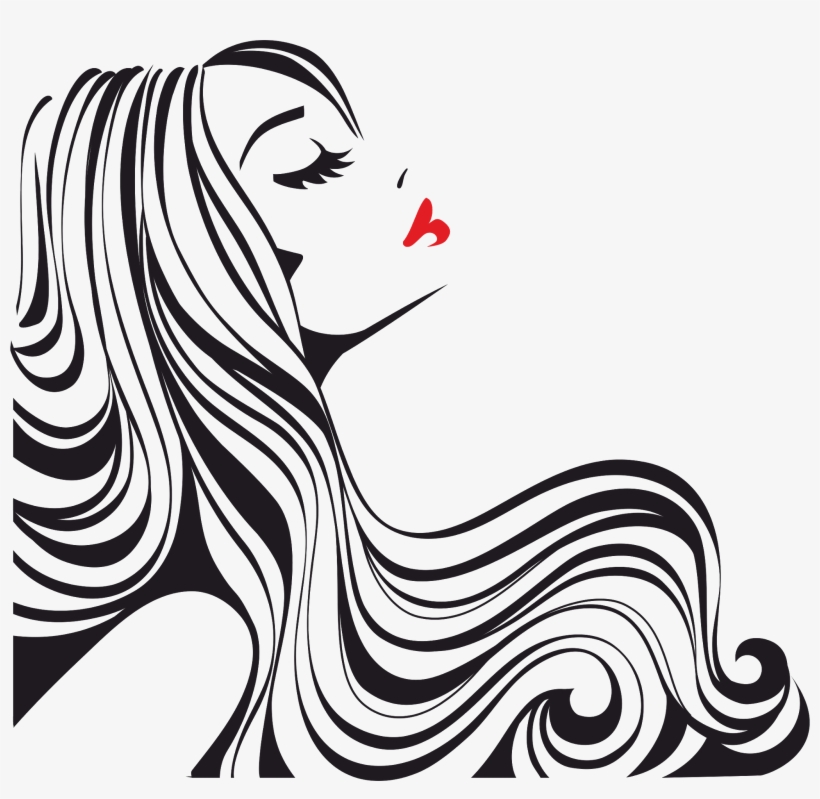 Png Vekt - Chic Walls Removable Woman Silhouette Profile Red Lips, transparent png