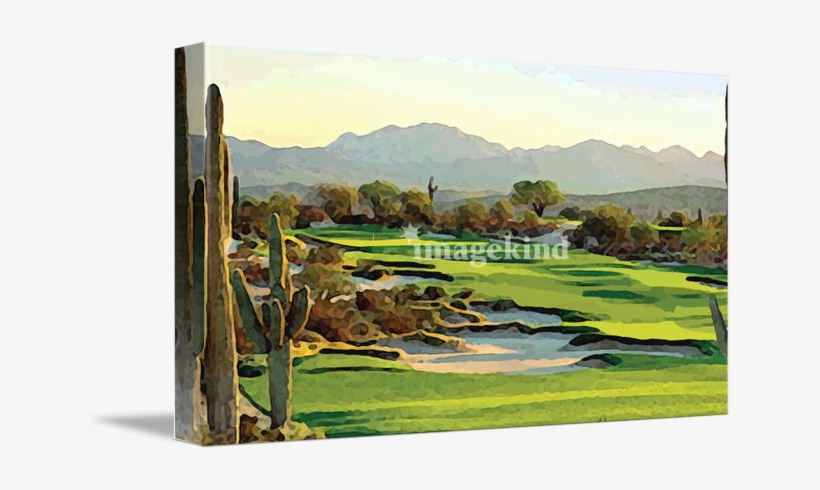 "golfing The Desert" By Audie Dunham, // Desert Golf - Gallery-wrapped Canvas Art Print 22 X 16 Entitled Golfing, transparent png