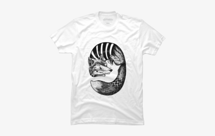 Sleepy Fox $25 By Alejandrogiraldo - Double Exposure Anime Shirt, transparent png