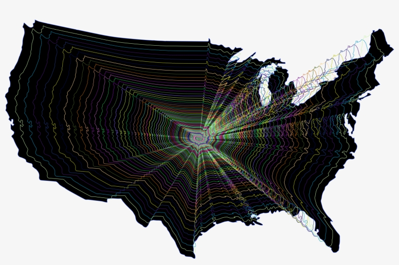 Prismatic Us Map Outline Zoom Image Royalty Free Stock - Dana Decals Map Of The United States Small Wall Decal, transparent png