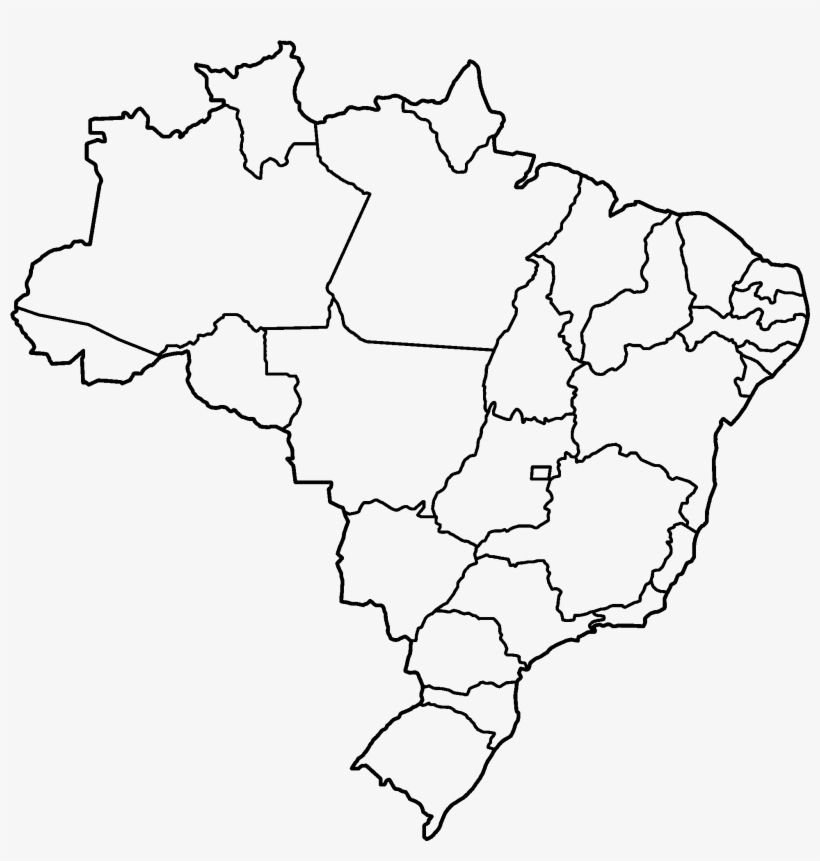 File States Blank Png - Blank Map Of Brazil States, transparent png