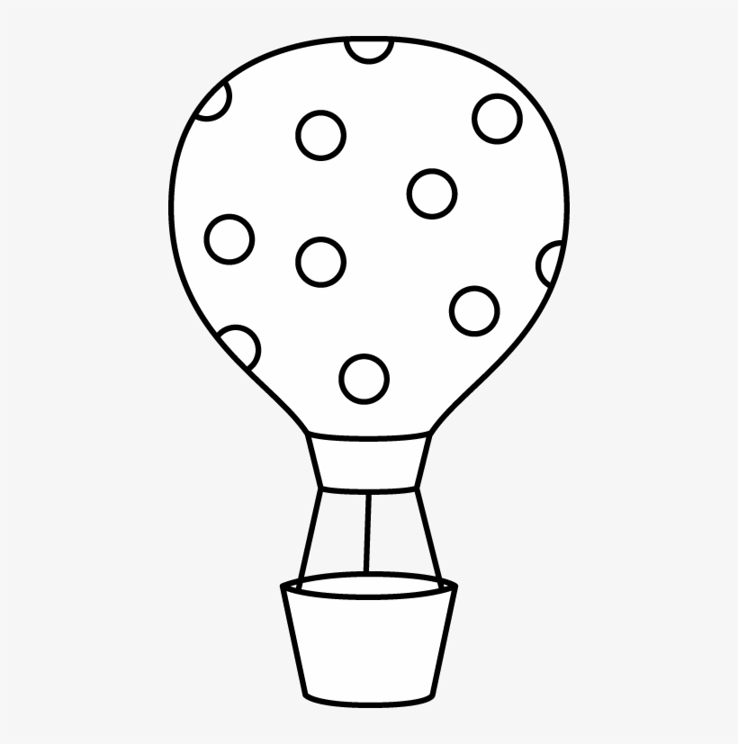 Black And White Polka Dot Hot Air Balloon - Balloon, transparent png