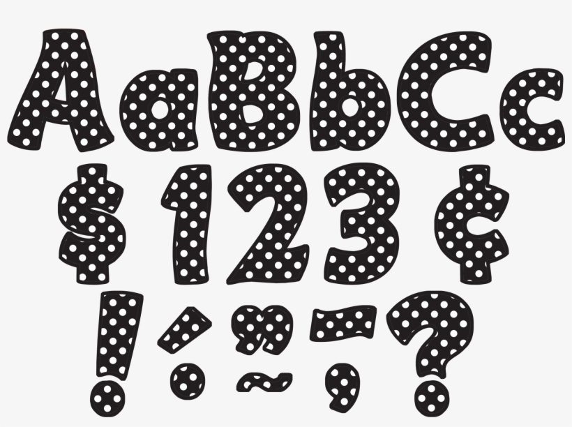 The Alphabet With Polka Dots Style Graffiti Letters - Black And White Polka Dot Letters Clipart, transparent png