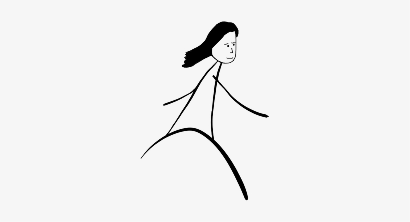 Woman Walking Away - Illustration, transparent png