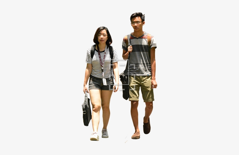 A Young Man And Woman With Lanyards On Giving Them - Standing, transparent png