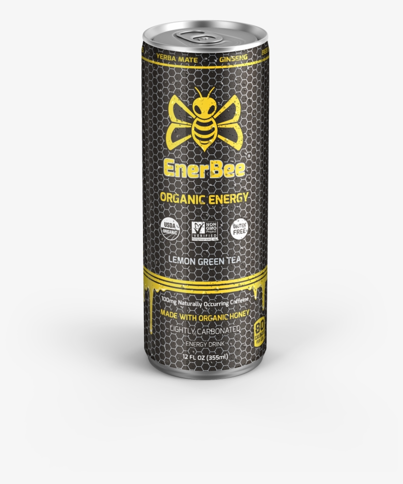 Enerbee Organic Energy Lemon Green Tea - 12 Fl Oz Can, transparent png