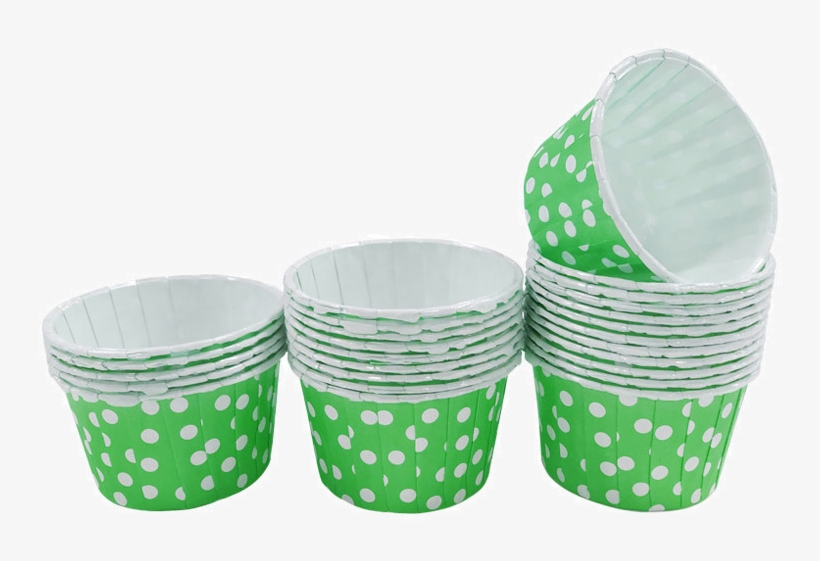 Green With White Polka Dot Mini Cupcake Paper Cups - Paper Cup, transparent png