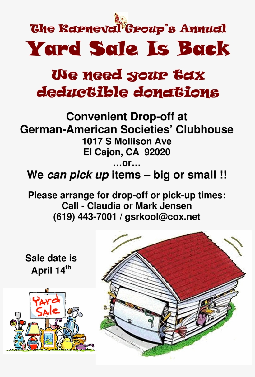 Yard Sale April 14-15, Starting At 7am German American - Just Sit Right Back Note Cards (pk, transparent png