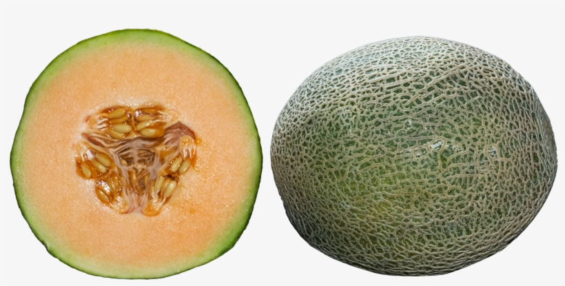 Whole And Half Cantaloupe Png Image - Whole Cantaloupe, transparent png