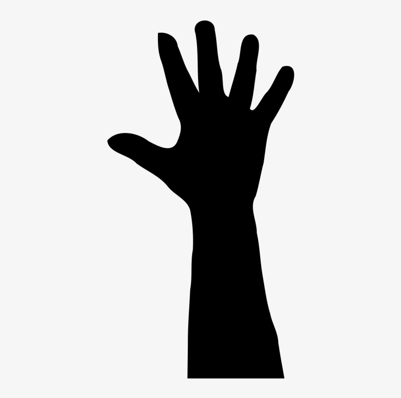 Get Notified Of Exclusive Freebies - Raised Hand Silhouette, transparent png