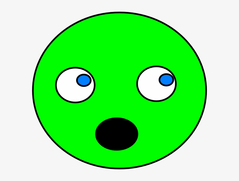 Clipart - Green Scared Face, transparent png