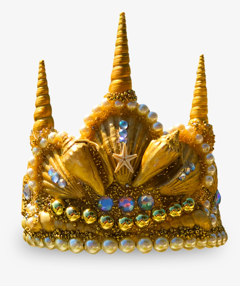 Gold Princess Seashell Crown - Gold, transparent png