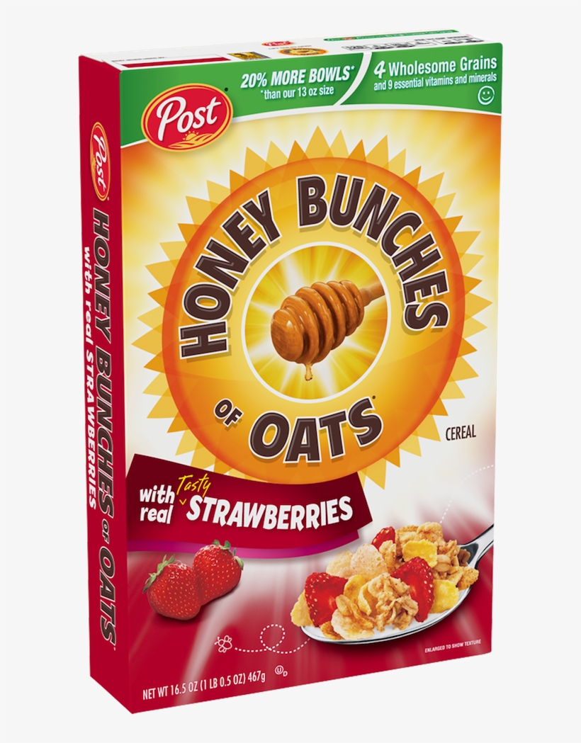 Packaging Of Honey Bunches Of Oats With Real Strawberries - Honey Bunches Of Oats Honey Roasted, transparent png