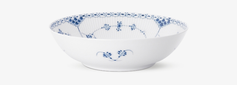 Blue Fluted Half Lace Salad Bowl, transparent png