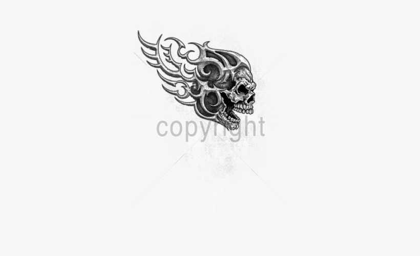 Skull Lure-skull W/tribal Wing - Skull Lure Tank Top For Men Tribal Wing Facing Right, transparent png