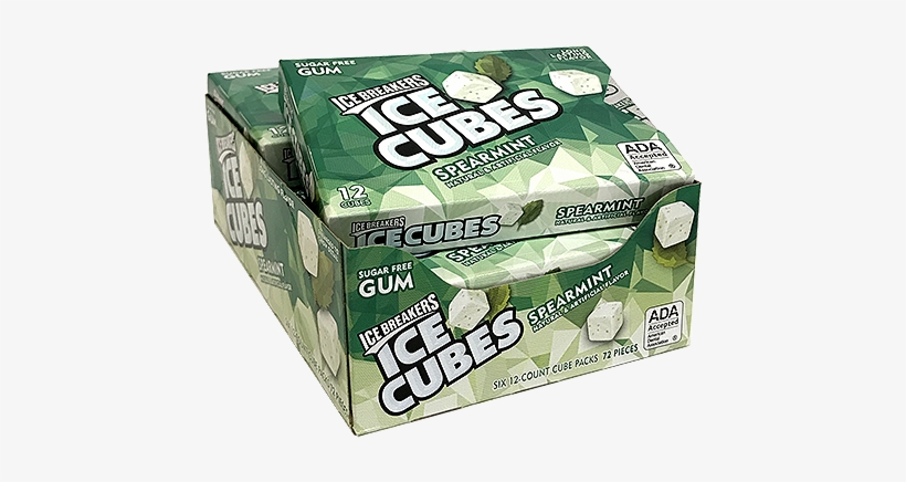 Ice Breakers Ice Cubes Spearmint Sugar Free Gum 12-cube - Ice Breakers Ice Cubes Sugar-free Gum, Spearmint Flavor,, transparent png