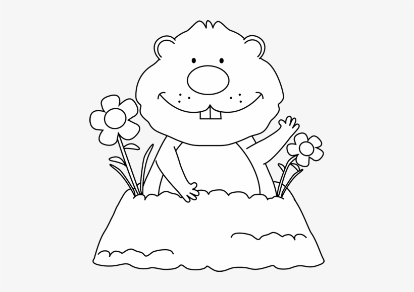 Clip Art Black And White Groundhog - 466x500 PNG Download - PNGkit