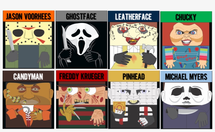The 8 Killers Cards Are Featured Above - Horror Movie Card Game, transparent png