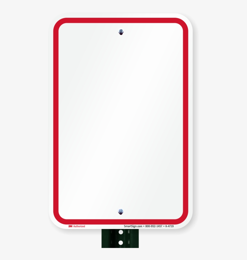Blank Sign, Red Printed Border - Parking Lot, transparent png