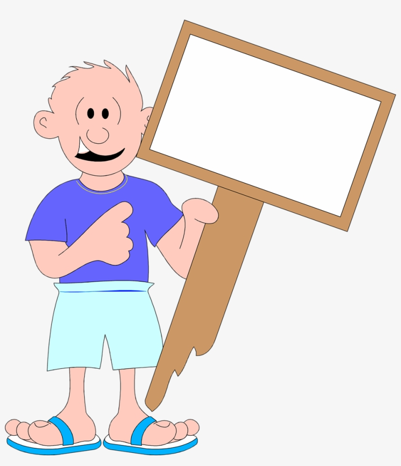 Plaque Clipart Blank - Man Holding Banner Png, transparent png