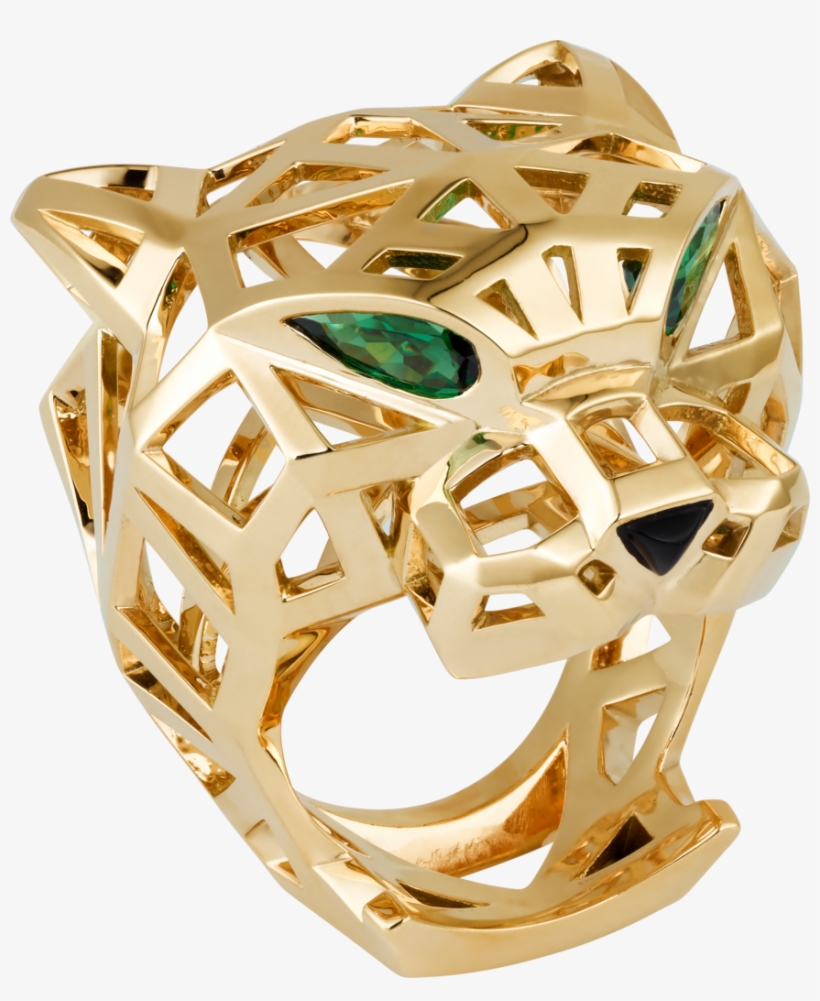 Panthère De Cartier Ringyellow Gold, Tsavorite Garnets, - Cartier Panthere Ring, transparent png