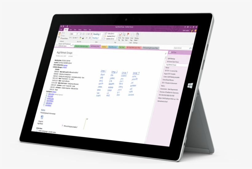 Managing School Business With Onenote > - Surface 3, transparent png