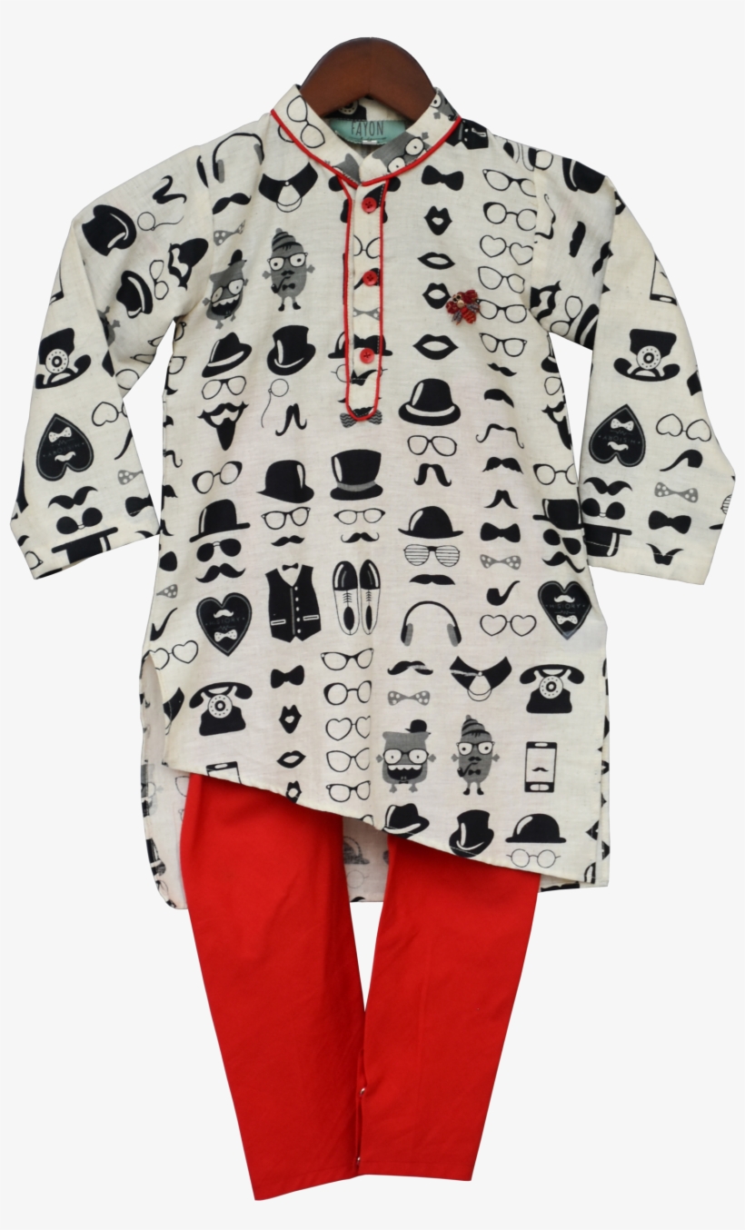 Black And White Kurta With Churidar For Boys - Churidar, transparent png