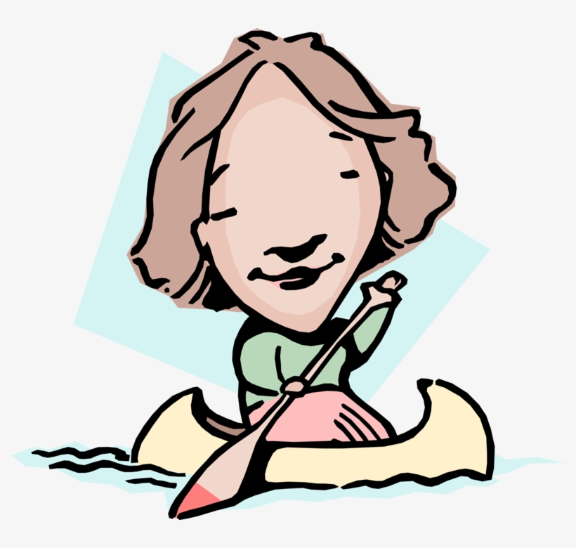Vector Illustration Of Paddling Upstream Idiom Businesswoman, transparent png