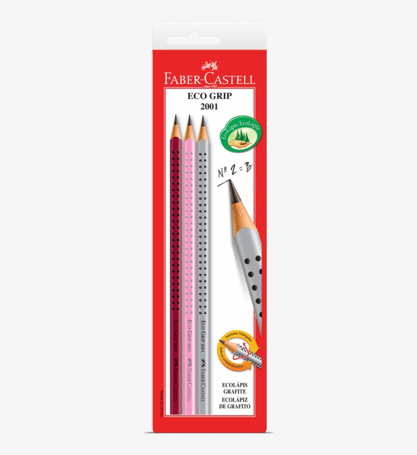 Ecolápis Preto Grafite Grip - Faber Castell, transparent png