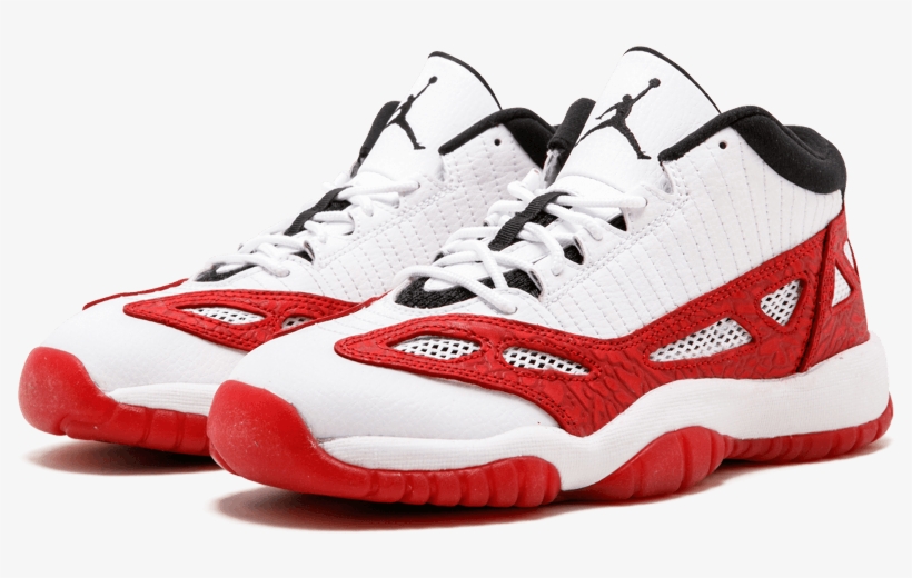 Air Jordan 11 Retro Low Ie Bg Black / Red / White Low - Nike, transparent png