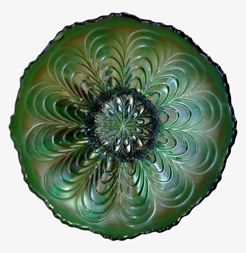 Fenton Carnival Glass Peacock Tail Bowl - Fractal Art, transparent png