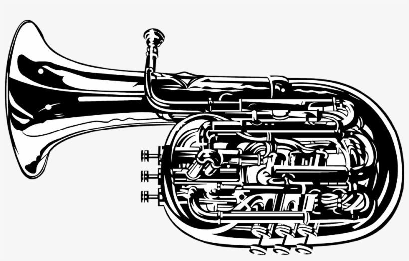 Clip Freeuse Download Marching Band Instruments Clipart Tubas Black