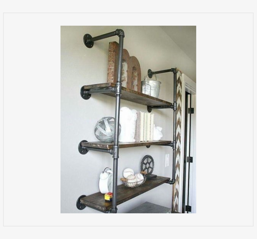 Vintage Style Shelf / Shelving / Bookcase Made From - Muebles Con Tuberias, transparent png